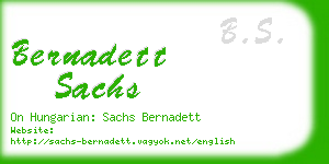 bernadett sachs business card